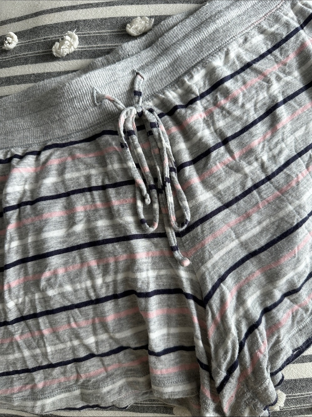 Striped Grey Pink Navy Sleep Shorts - Women Intimates & Sleepwear